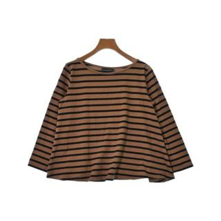 ルミノア(Le Minor)のLe minor Tシャツ・カットソー 1(S位) ベージュx黒(ボーダー) 【古着】【中古】(カットソー(半袖/袖なし))