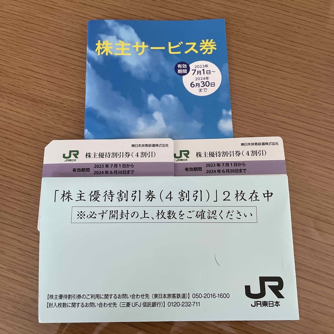 JR東日本株主優待割引（4割引）2枚