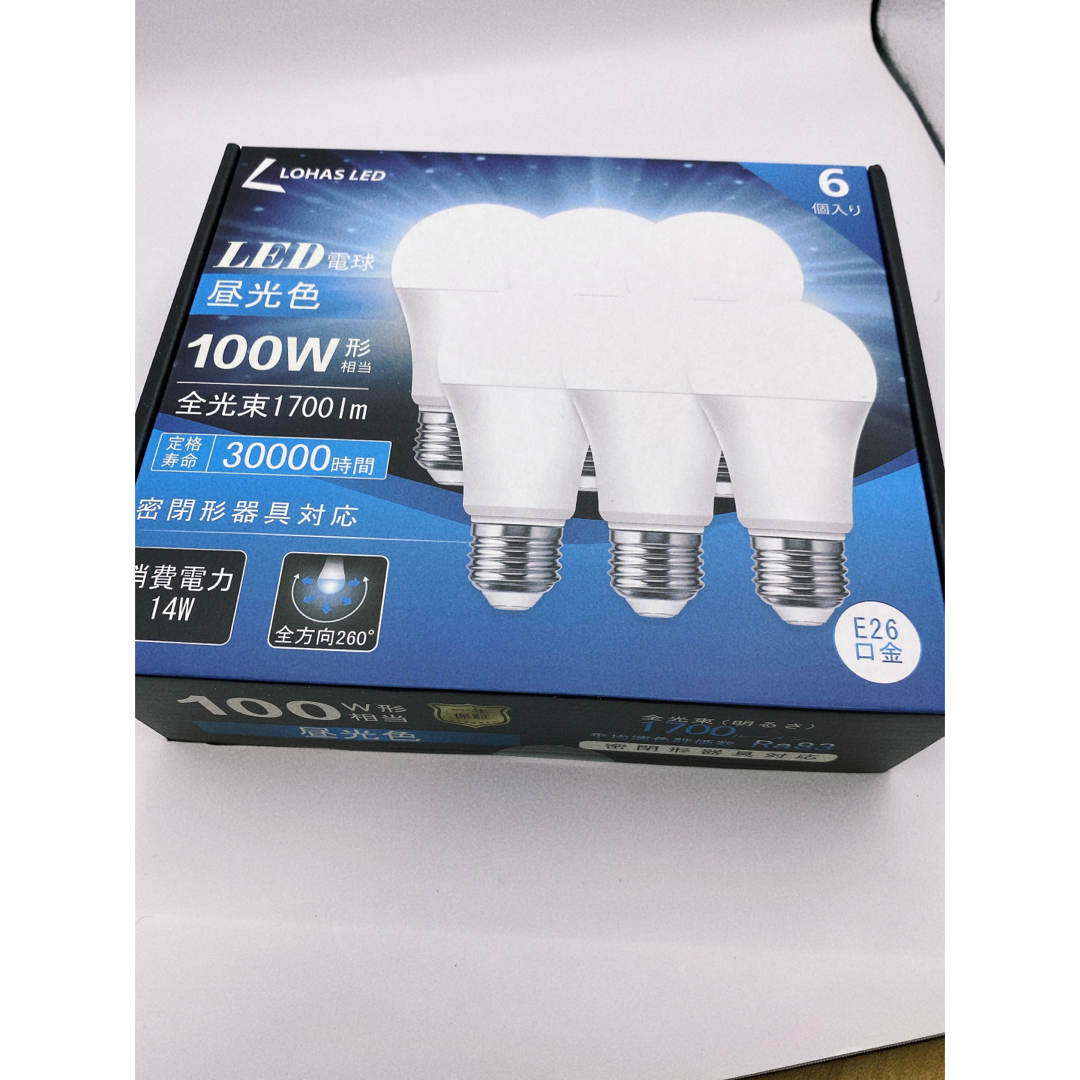 LED電球 E26口金 100W形相当 昼光色 14W 高輝度 1700lm 一 インテリア/住まい/日用品のライト/照明/LED(蛍光灯/電球)の商品写真