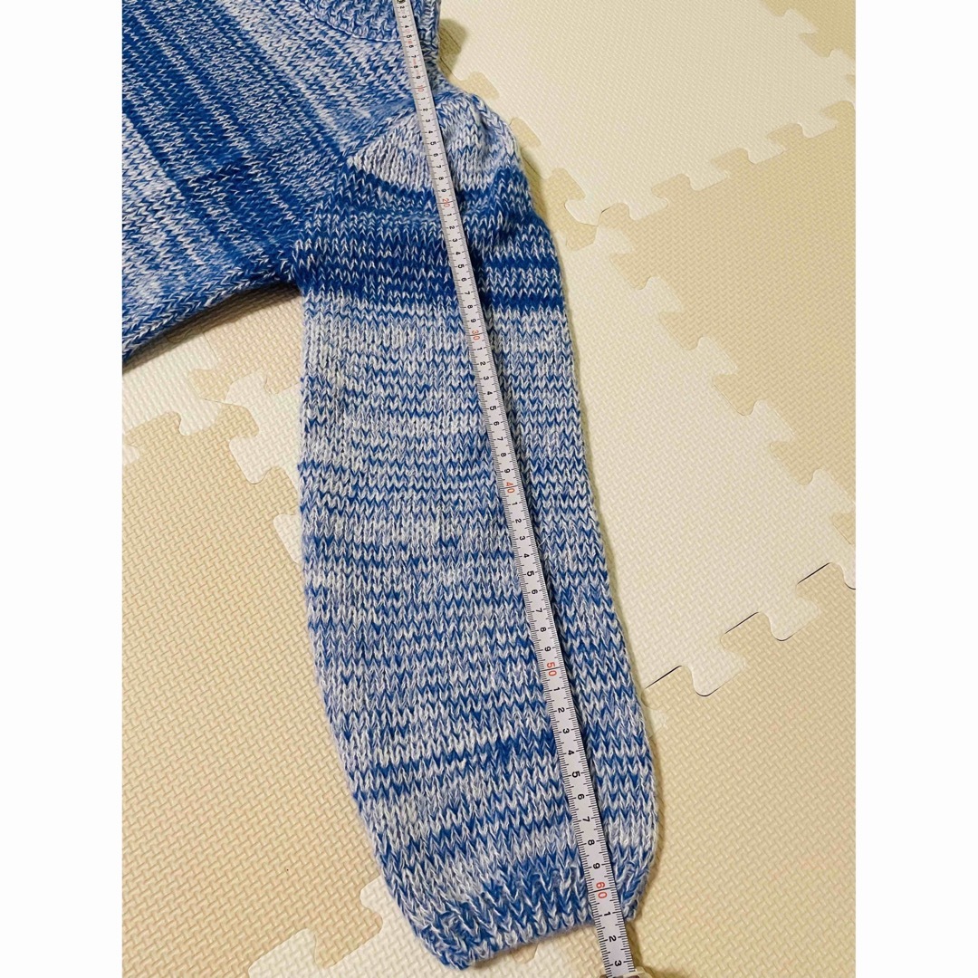 【新品】レディース　ニット　セーター　ブルー　　ボーダー　Mサイズ レディースのトップス(ニット/セーター)の商品写真