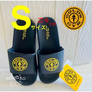 ゴールドジム(GOLD'S GYM)の【新品・未使用】　ゴールドジム　コラボ　　サンダル　Sサイズ　ブラック　1点限り(サンダル)