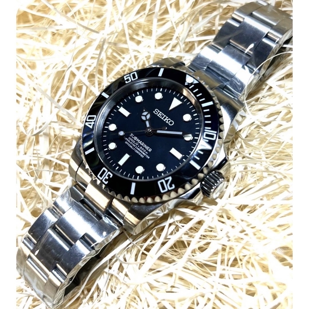 SEIKO mod オマージュ NH35 カスタム サブ ブラックアウト仕様 SEIKO mod オマージュ NH35 カスタム サブ ブラックアウト仕様