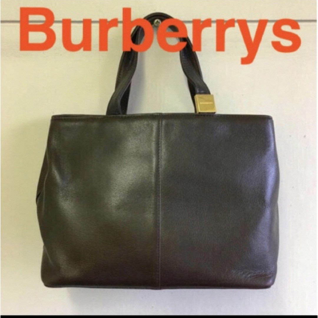 BURBERRY(バーバリー)のBURBERRY バーバリー 茶 本革 レザー 高級ライン ハンドバッグ レディースのバッグ(ハンドバッグ)の商品写真