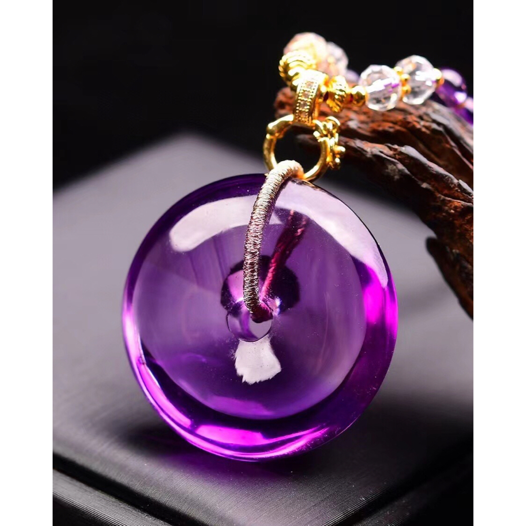 天然】アメジスト ネックレス 36*36*12mm-