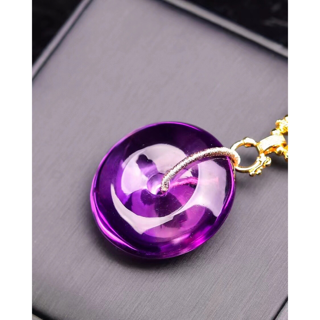 天然】アメジスト ネックレス 36*36*12mm-