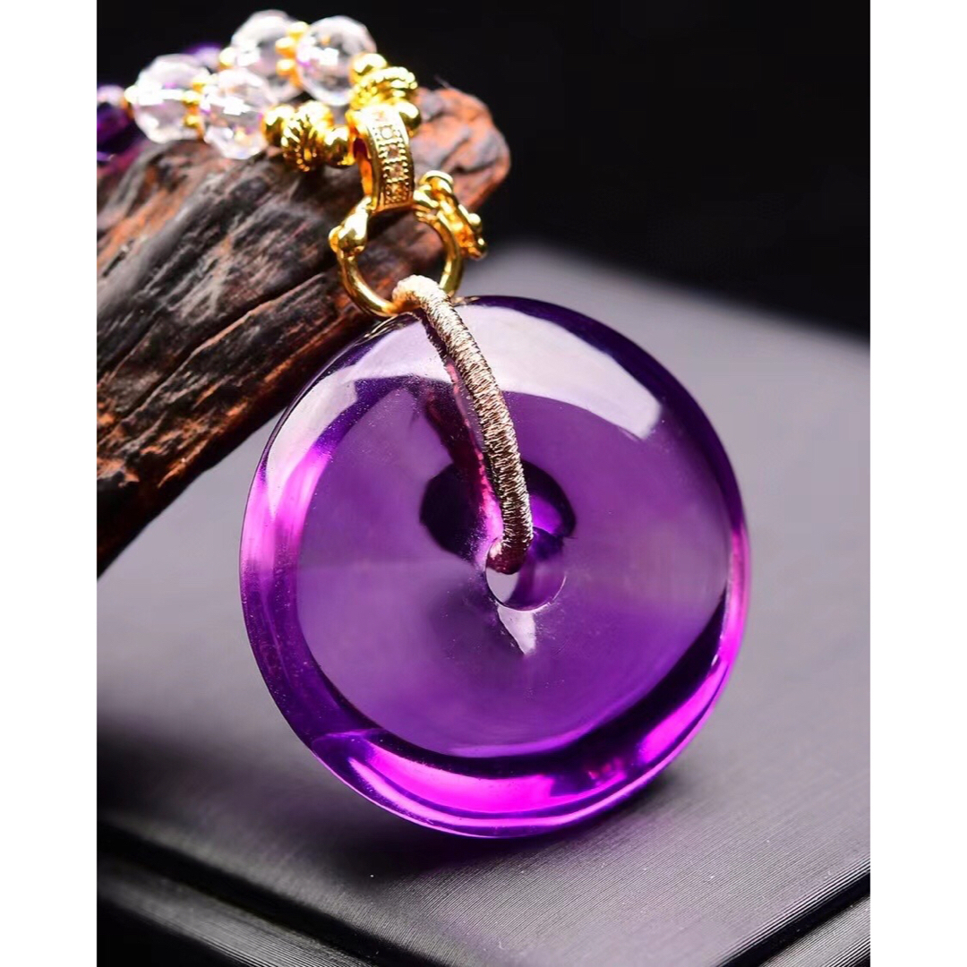 天然】アメジスト ネックレス 36*36*12mm-
