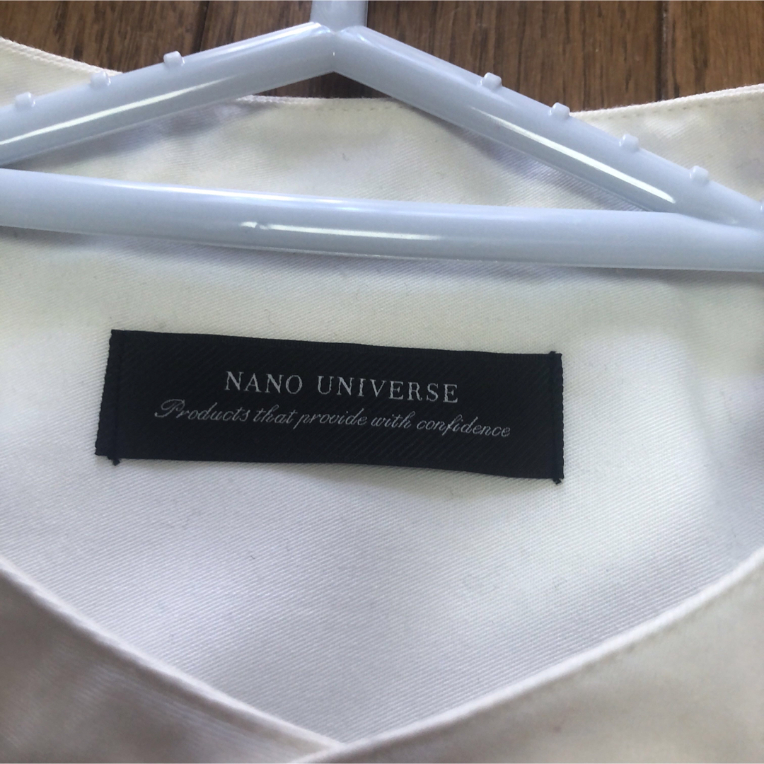 nano・universe(ナノユニバース)のナノ・ユニバース　ワイドバンドカラーシャツ　ホワイト　半袖　シャツ　L メンズのトップス(シャツ)の商品写真