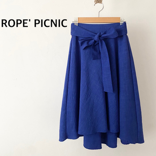 ロペピクニック(Rope' Picnic)のROPE' PICNIC ロペピクニック　リボン付き　スカート　ブルー(ロングスカート)