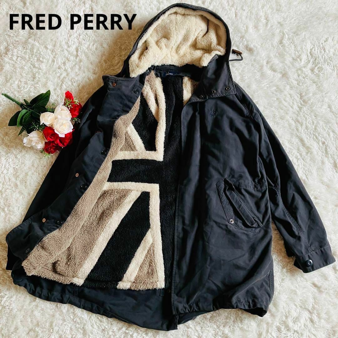 FRED PERRY モッズコート フーデットパーカ ネイビー