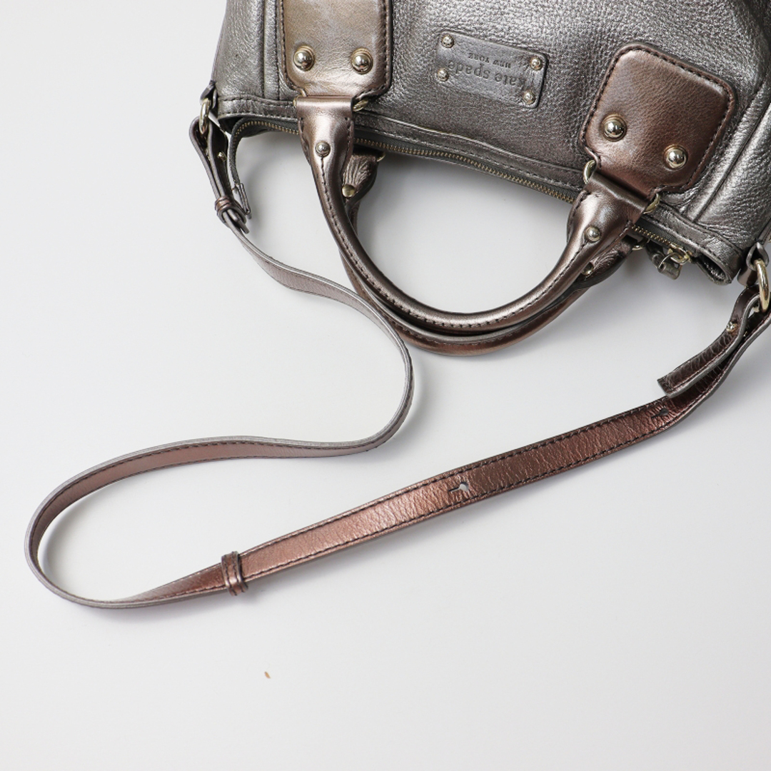 ケイトスペード kate spade 2way トートバッグ ショルダーバッグ/グレー メタリック ラメ ジップ【2400013518918】 4