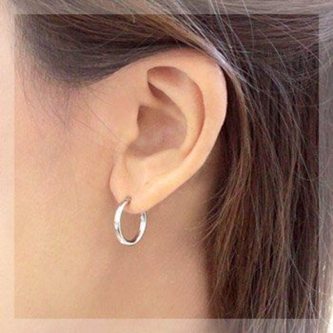 ジュエリーエクセレンテ】 プラチナ フープ ピアス 2.0mm×15mm Pt-