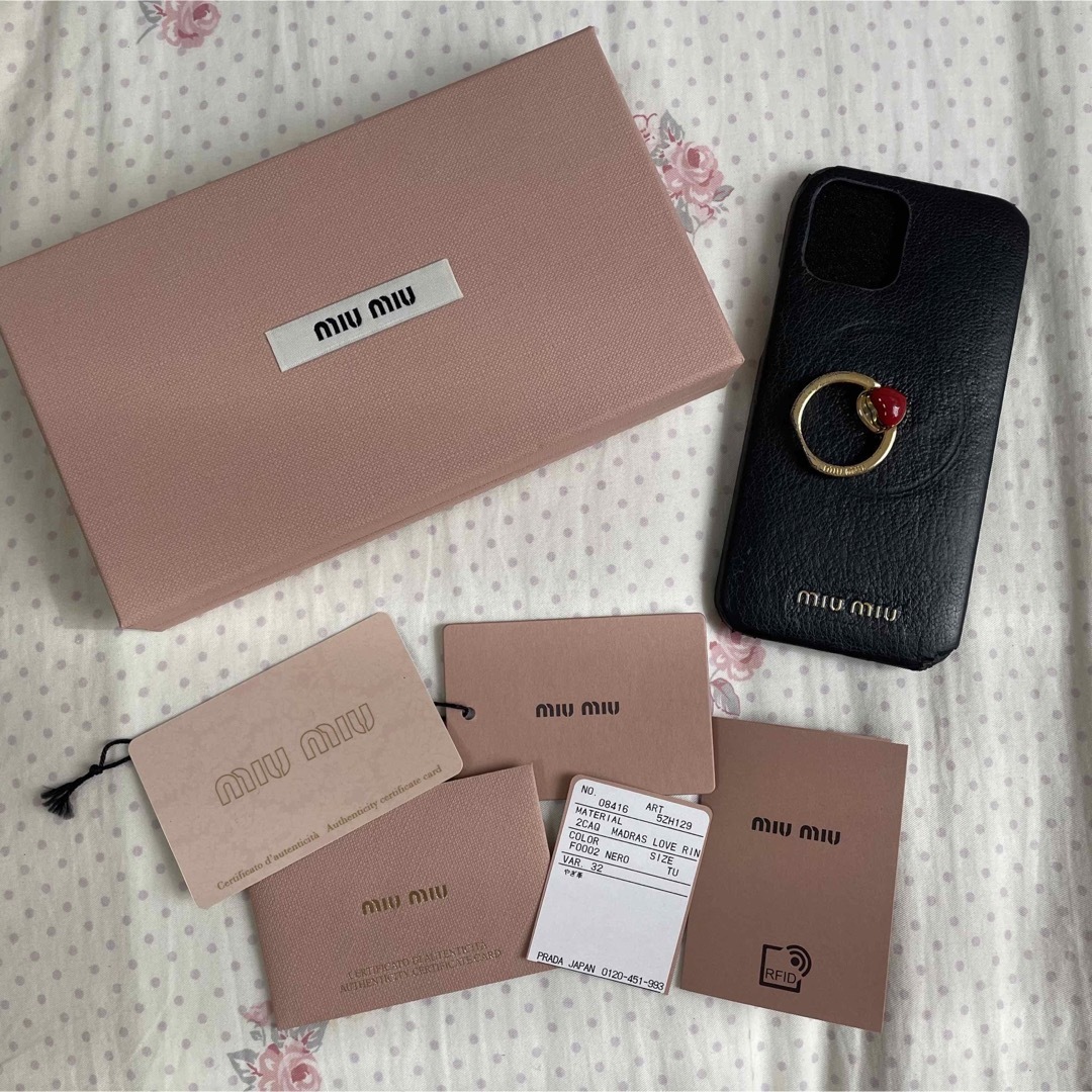 MIUMIU ミュウミュウ iPhone12 ケース マドラスラブ ブラック 黒-