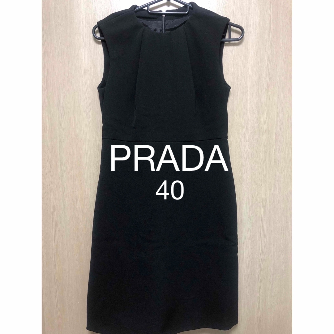 【美品】PRADA プラダ  ブラックワンピース　ノースリーブ　40ブランド