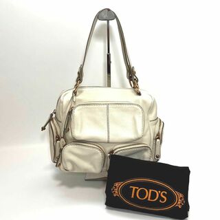 トッズ(TOD'S)のTOD’S レザー ホワイト トートバッグ ハンドバッグ 保存袋付(トートバッグ)
