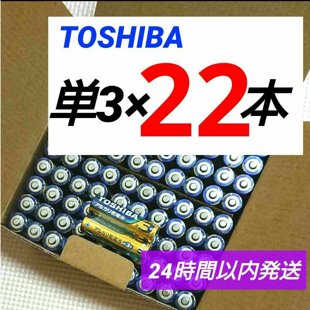 東芝(トウシバ)の送料無料 アルカリ乾電池 単3×22本 単三電池 匿名 東芝 クーポン 単3形 スマホ/家電/カメラの生活家電(その他)の商品写真