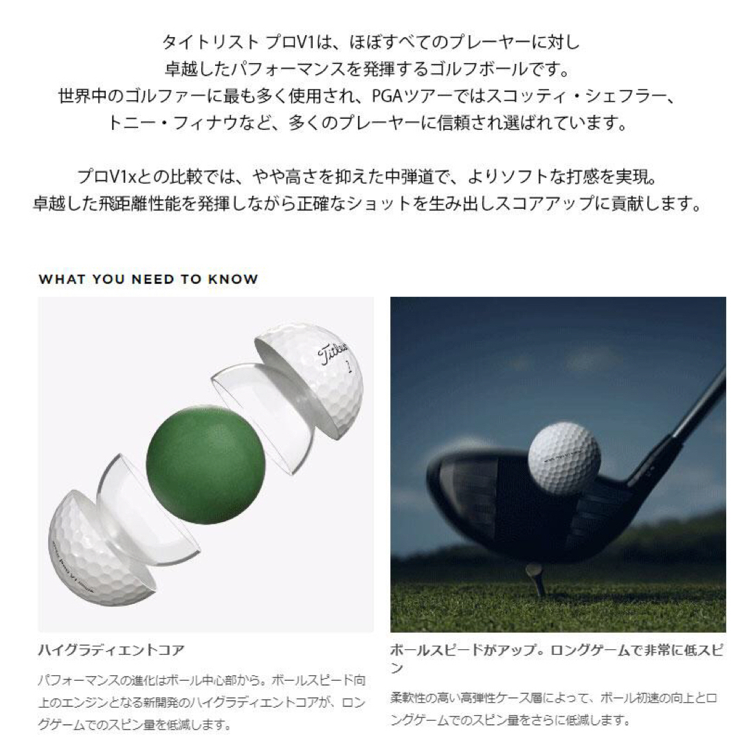 Titleist - タイトリスト PRO V1x ゴルフボール 1ダース 12球入り ...