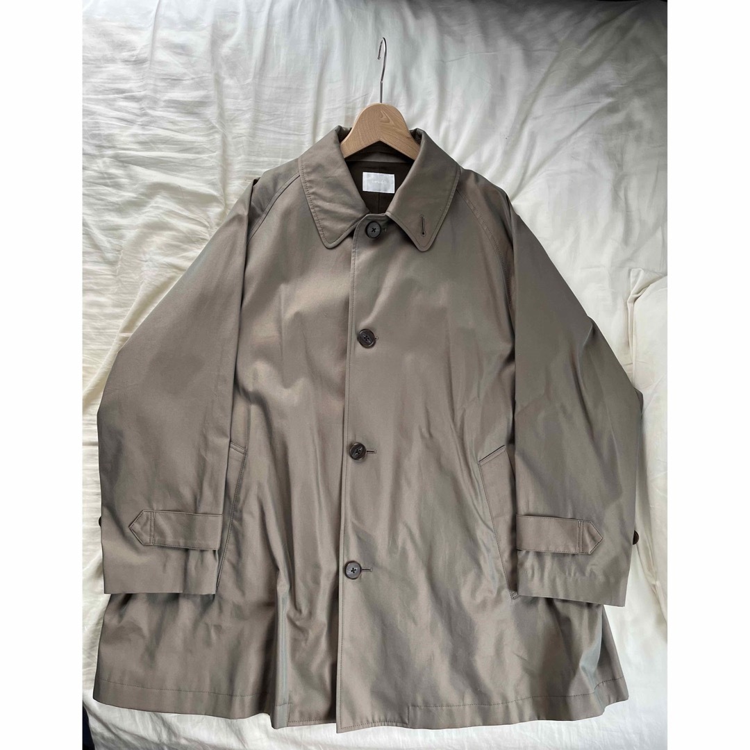 cotton gabardine oversized half coat