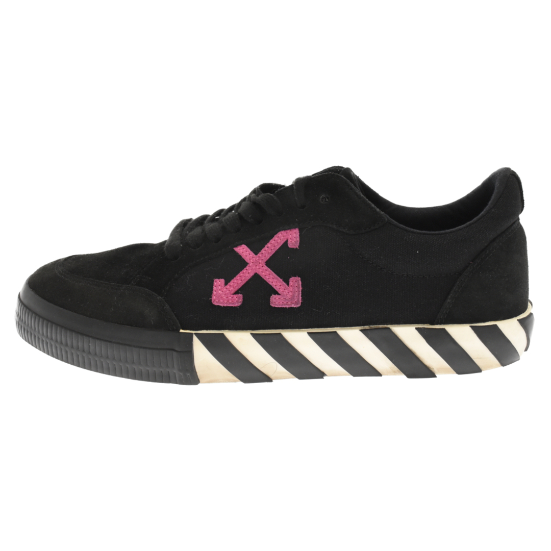 305センチワイズOFF-WHITE オフホワイト VULC LOW BLACK ローカットスニーカー ブラック