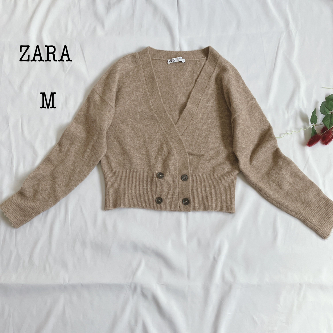 ZARA(ザラ)のZARA ザラ カーディガン 秋 冬 春 羽織 ブラウン M～L レディースのトップス(カーディガン)の商品写真