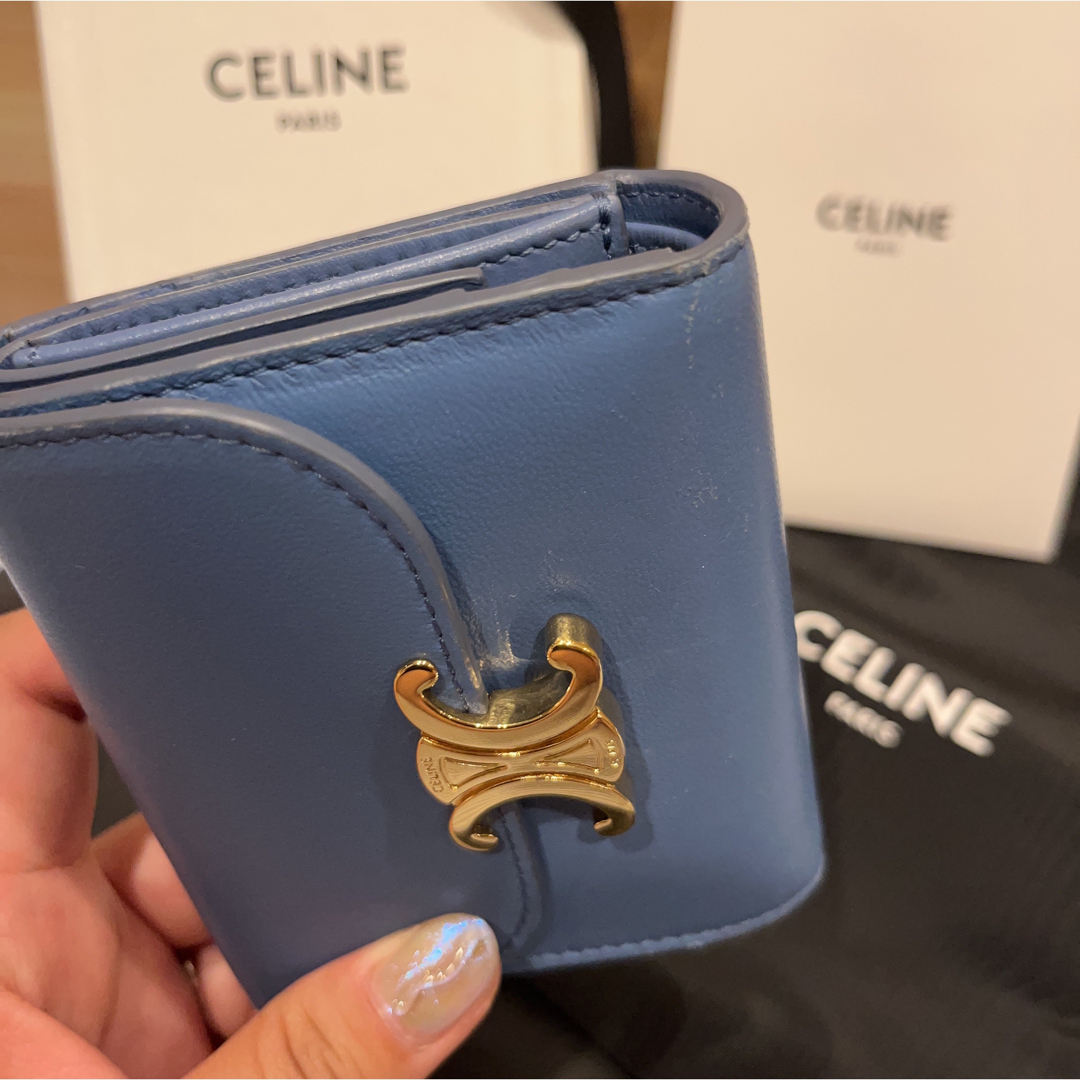 限定 CELINE セリーヌ スモール ウォレット トリオンフ 三つ折り財布-