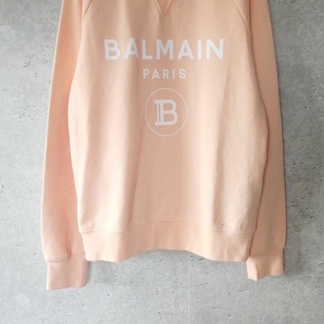 極美品 BALMAIN ロゴプリント ラグランスリーブ スウェットトレーナー