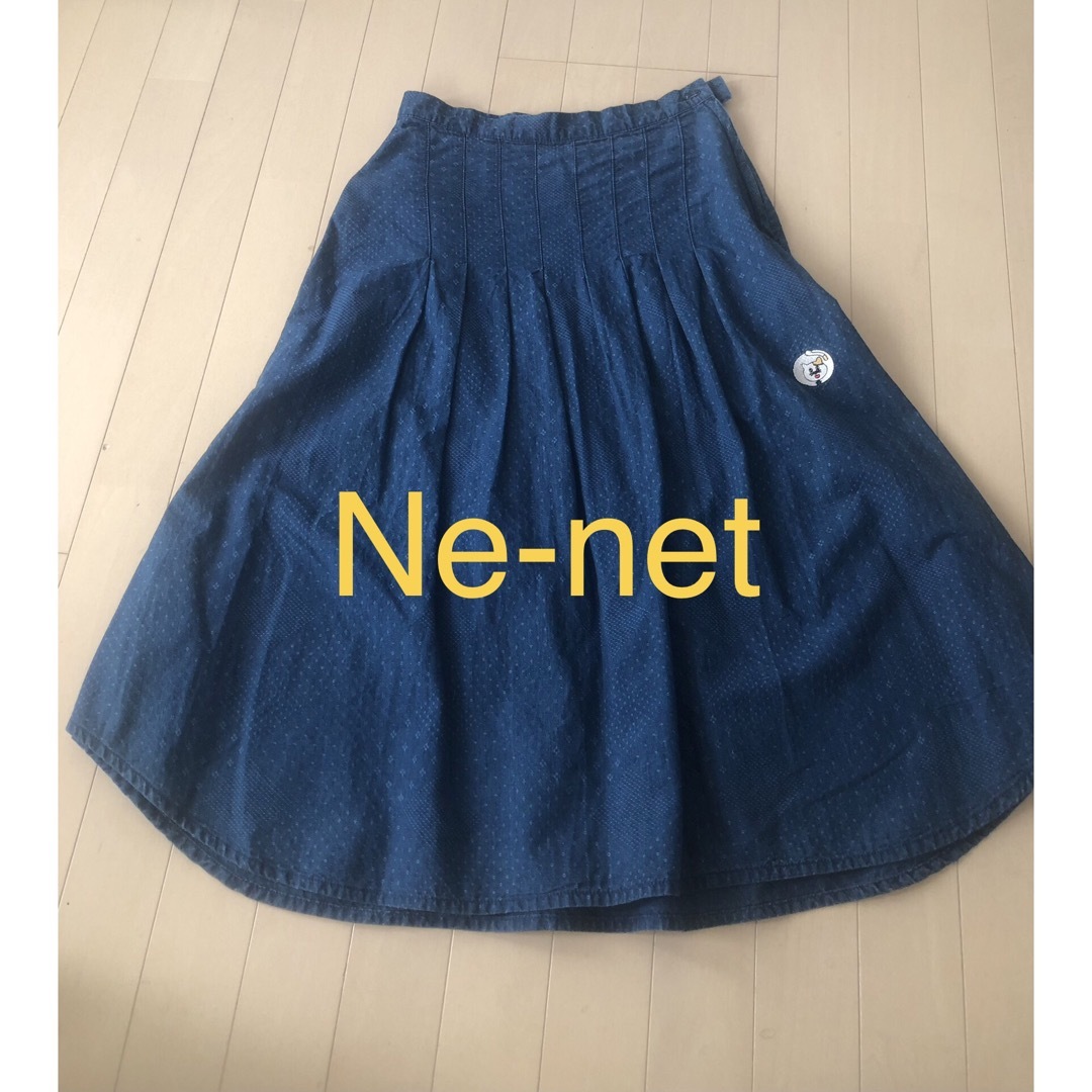 Ne-net(ネネット)のNe-netネネット　デニムスカート　猫 レディースのスカート(ひざ丈スカート)の商品写真