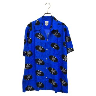 WACKO MARIA ワコマリア 21SS×VANS VAULT レコード柄 レーヨンアロハシャツ 半袖シャツ ブルー