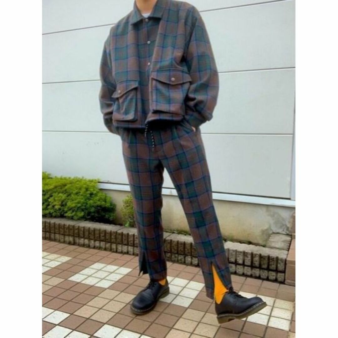 jieda 19aw PLAID TUCK SLACKS