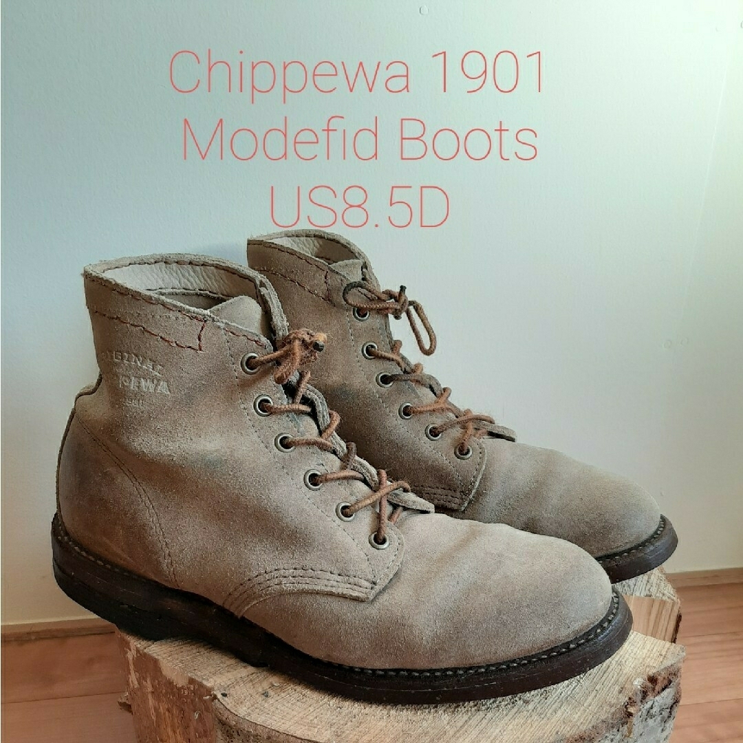 REDWING(レッドウィング)のChippewa 1901 ワックスドラフアウト　一点物ハンドリメイク　米国製 メンズの靴/シューズ(ブーツ)の商品写真