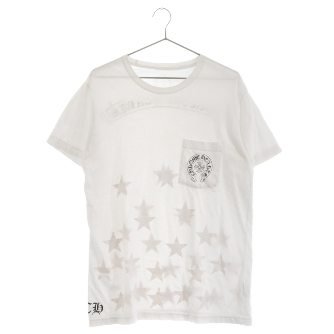 680センチ身幅CHROME HEARTS クロムハーツ スタープリントポケット半袖Tシャツ ホワイト M