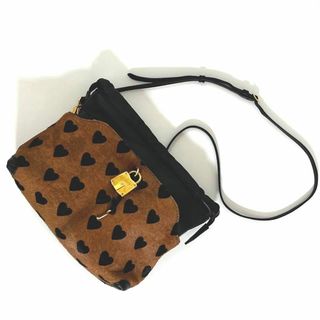 【美品】 BURBERRY 希少品 ハート柄 ショルダーバッグ レザー×ファー