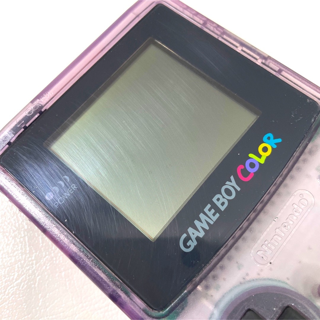 ゲームボーイ(ゲームボーイ)のゲームボーイカラー GBC クリアパープル 本体 スケルトン 透明 紫 エンタメ/ホビーのゲームソフト/ゲーム機本体(携帯用ゲーム機本体)の商品写真