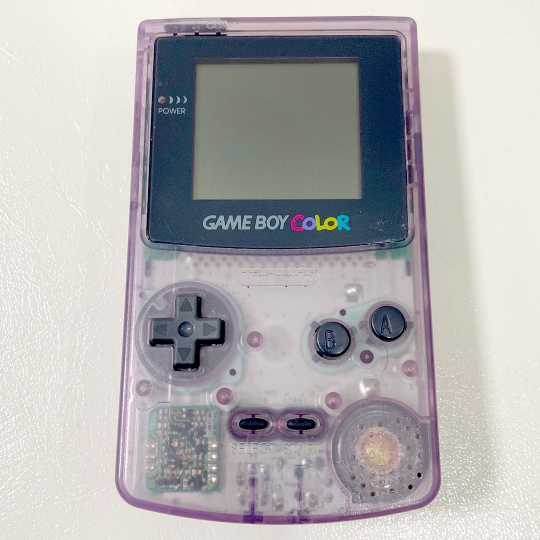 ゲームボーイ(ゲームボーイ)のゲームボーイカラー GBC クリアパープル 本体 スケルトン 透明 紫 エンタメ/ホビーのゲームソフト/ゲーム機本体(携帯用ゲーム機本体)の商品写真