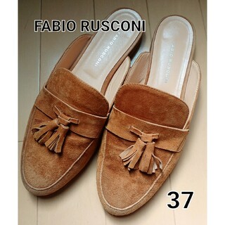 ファビオルスコーニ(FABIO RUSCONI)のFABIO RUSCONI スリッパサンダル タッセル スエード37(ローファー/革靴)