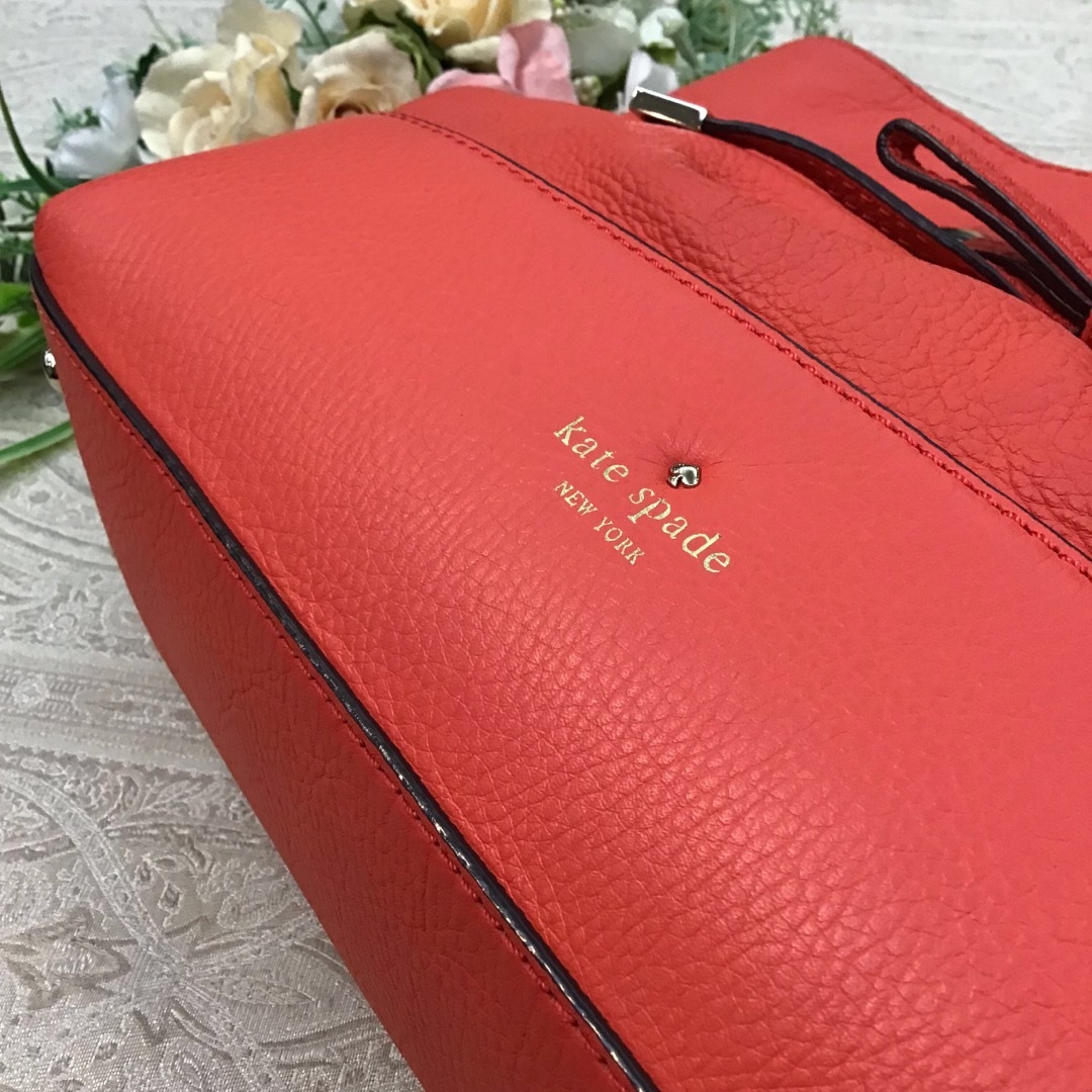 30㎝マチ????　Kate spade ケイトスペード　レザーバッグ　オレンジ