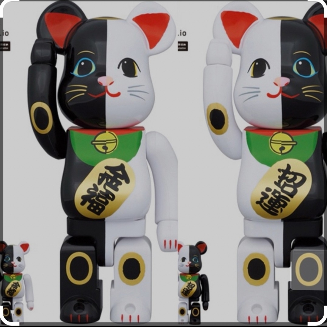 エンタメ/ホビーBE@RBRICK 招き猫 金運 白 × 招福 黒 招福 黒 × 金運 白