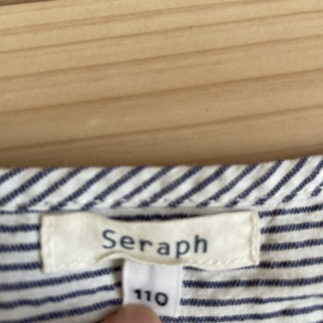 Seraph(セラフ)の110サイズ　セラフシャツワンピース　七分袖 キッズ/ベビー/マタニティのキッズ服女の子用(90cm~)(ワンピース)の商品写真