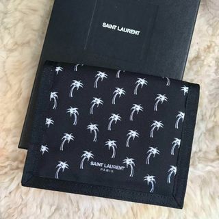 サンローラン(Saint Laurent)の☆未使用品☆サンローラン パリ 三つ折り財布　ヤシ　マジックテープ　ナイロン(財布)