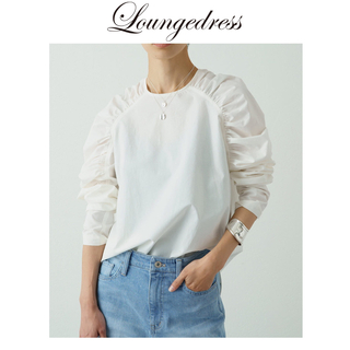 ラウンジドレス(Loungedress)のLoungedress ラウンジドレス　パフブラウス　白　ホワイト　パフスリーブ(シャツ/ブラウス(長袖/七分))