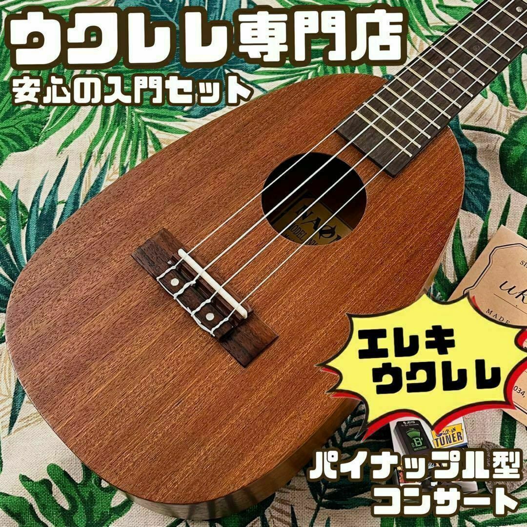 【Naomi ukulele】レアなパイナップル型エレキ・コンサートウクレレ