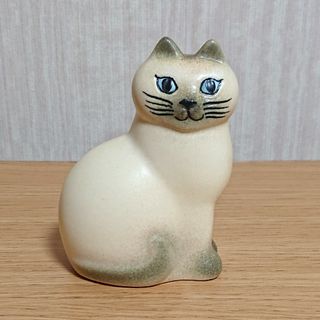 新品 リサラーソン キャットマンズミニ ホワイトグレーフェイス シャム猫