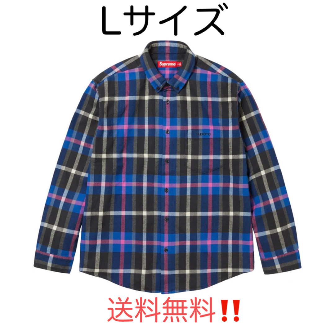 Supreme - Supreme Plaid Flannel Shirt Blue Lサイズの通販 by ...