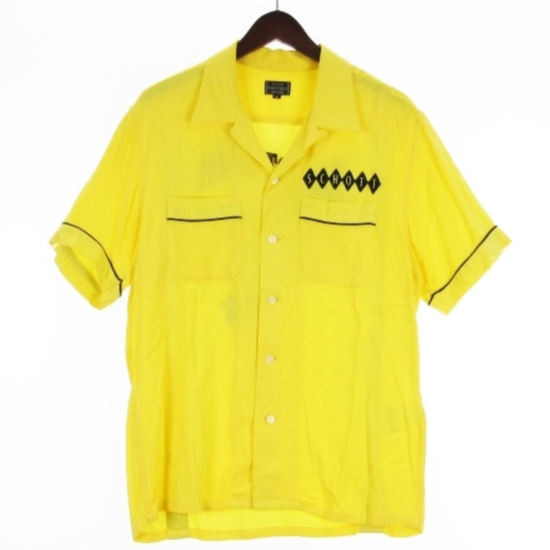 ショット ボーリングシャツ 半袖 刺繍 3185002 イエロー M | フリマアプリ ラクマ