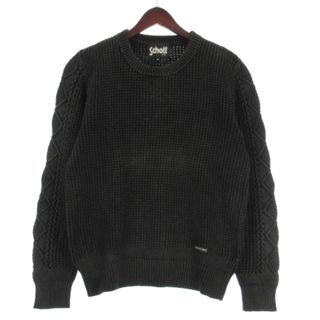 ショット(schott)のショット SCHOTT ニット セーター 長袖 畔編み ブラック M(ニット/セーター)