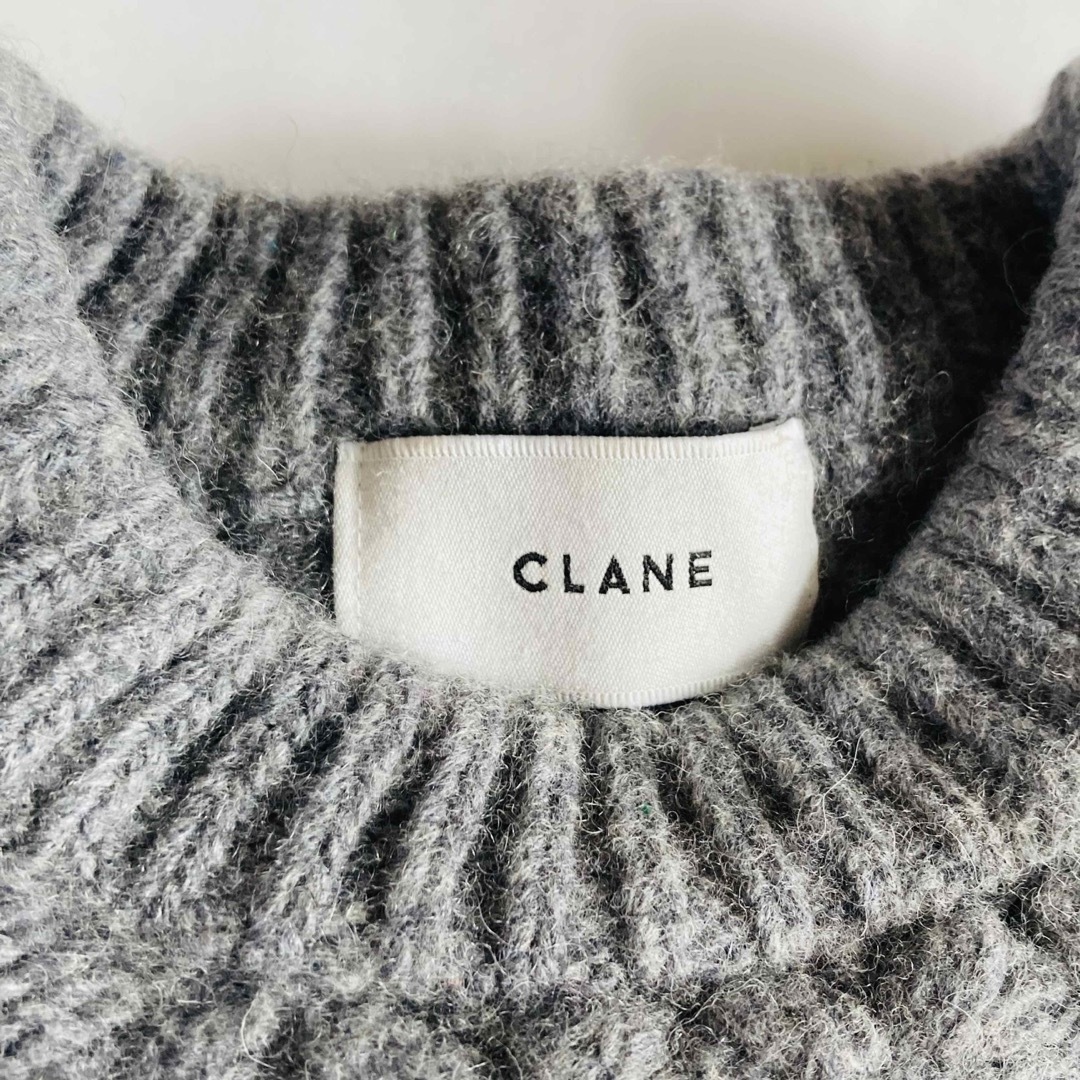 美品　clane テープニット グレー