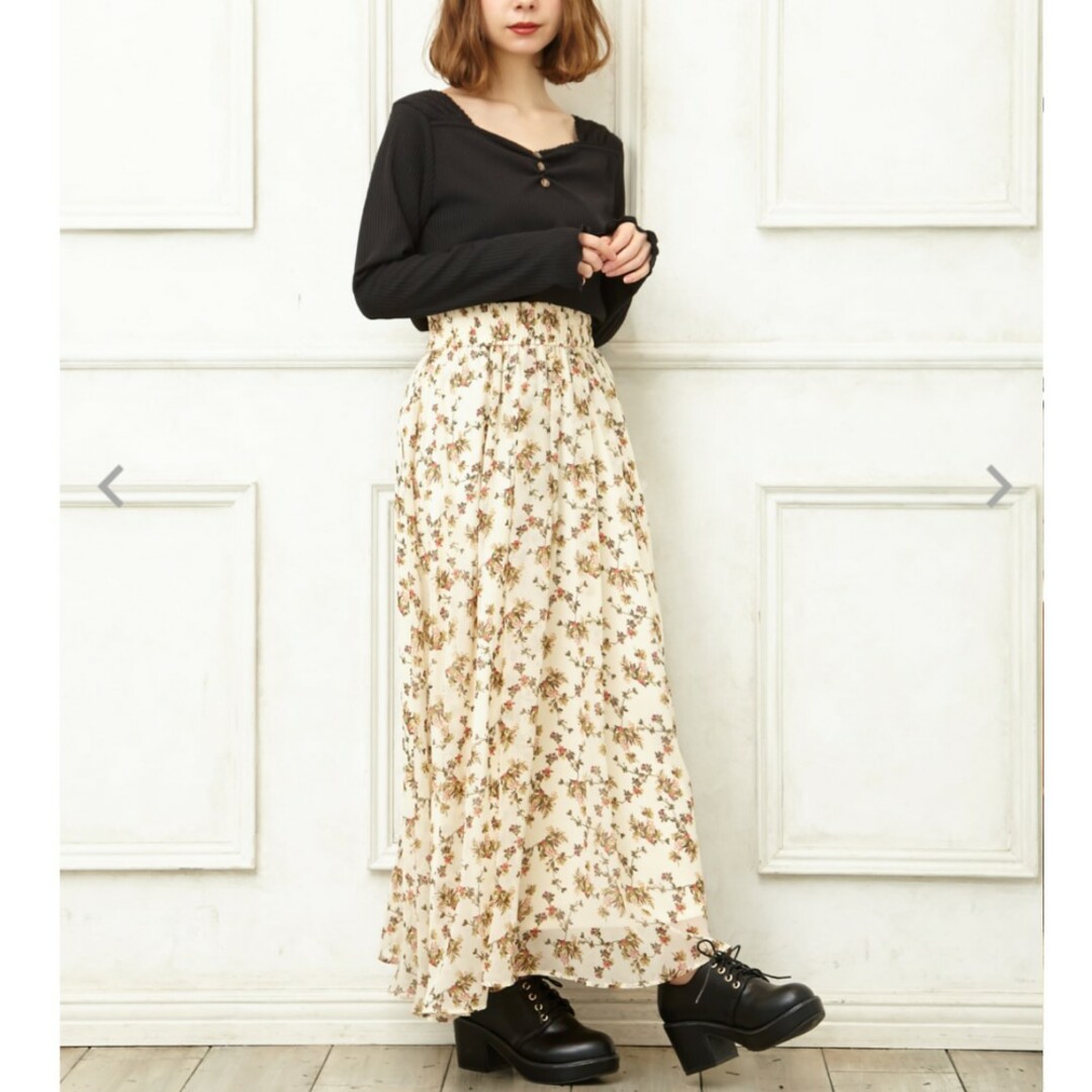 花柄 ロングスカート