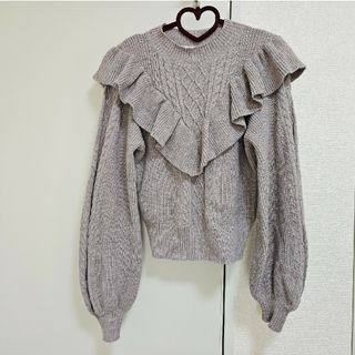 アルシーヴ(archives)の美品　アルシーヴ　archives フリル　ニット　セーター　ラベンダー　紫(ニット/セーター)