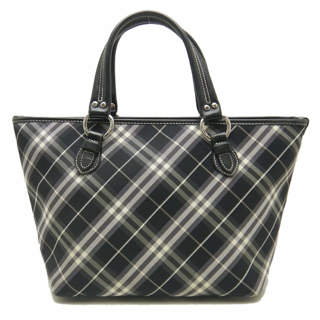 BURBERRY BLUE LABEL(バーバリーブルーレーベル)のBURBERRY BLUE LABEL バーバリー ブルーレーベル トートバッグ トートバッグ チェック柄 ナイロンxレザー  ブラック ホワイト/250997【中古】 レディースのバッグ(トートバッグ)の商品写真