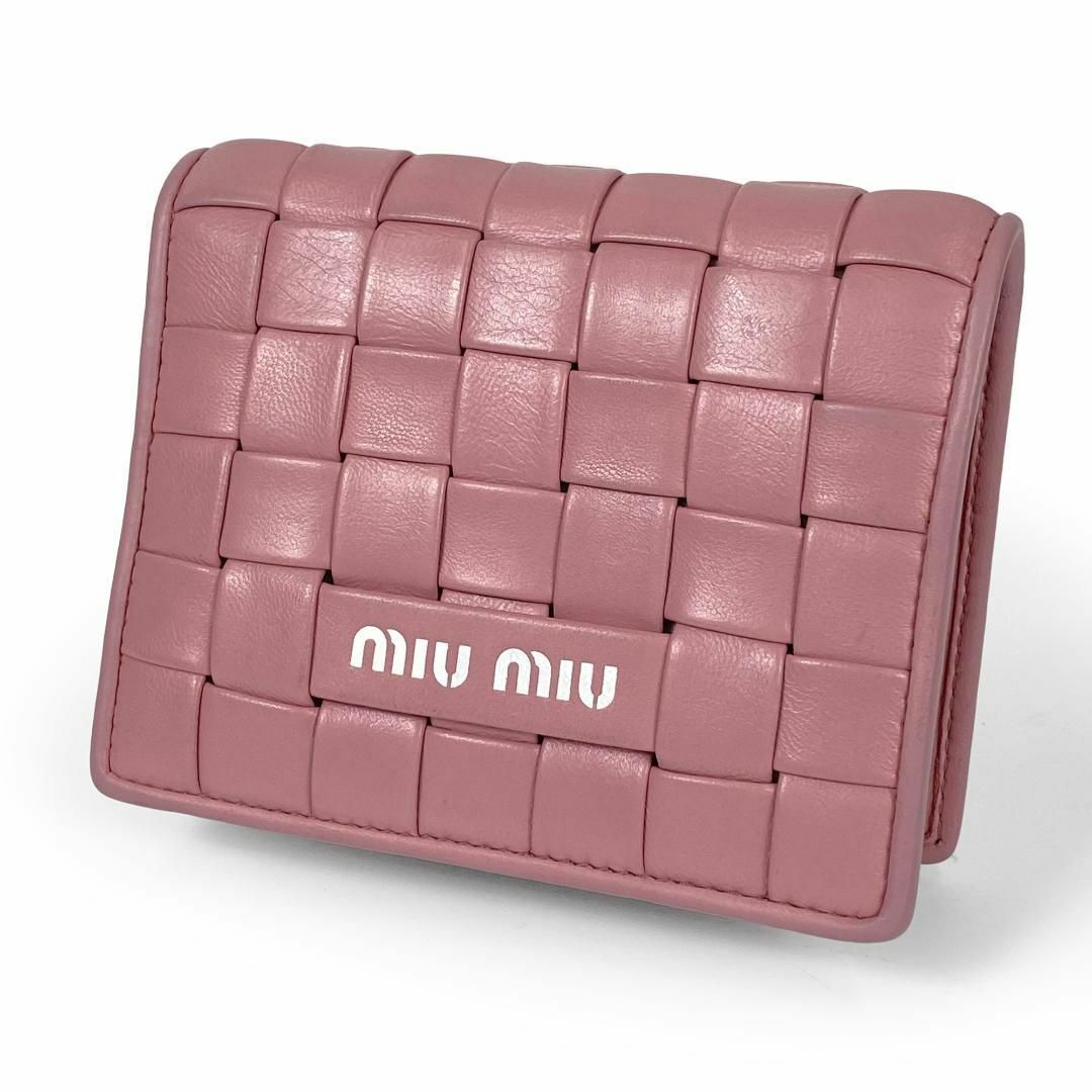 miumiu - ☆希少☆ミュウミュウ 二つ折り財布 ピンク メッシュ ...