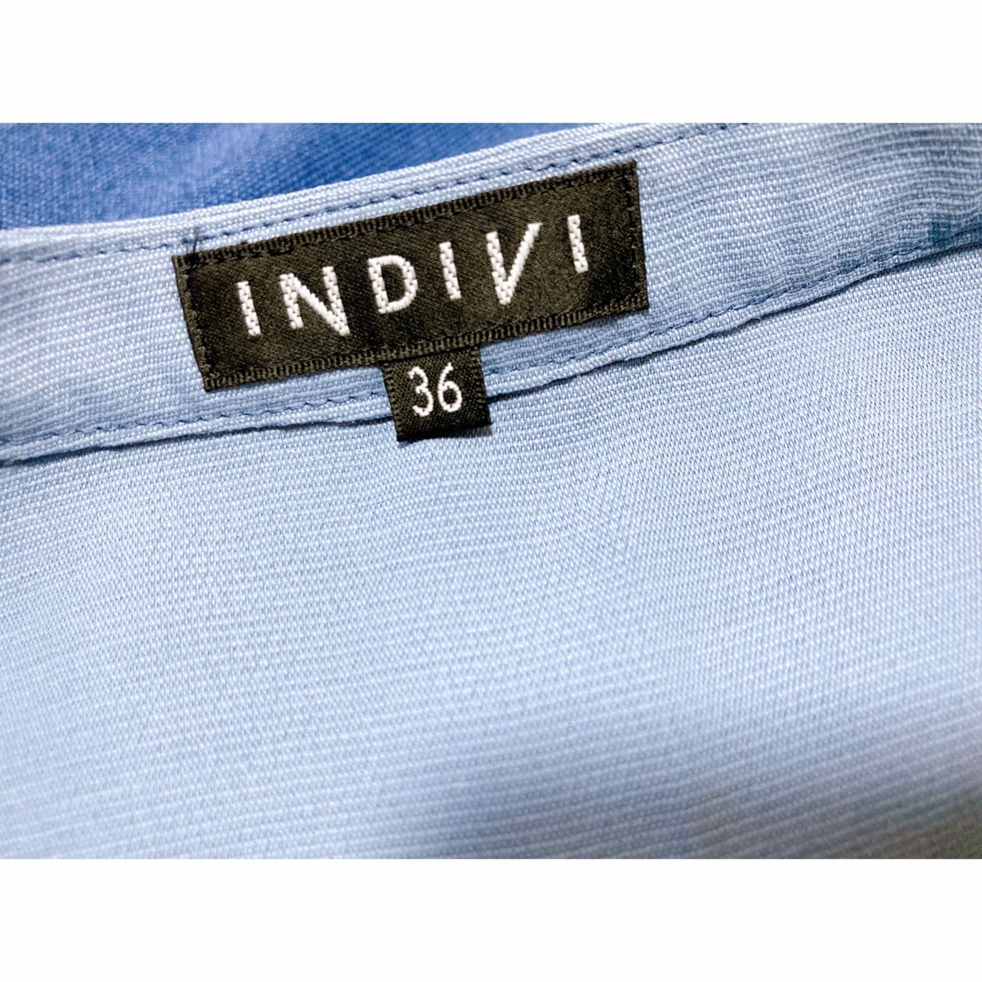 INDIVI(インディヴィ)の【新品】INDIVI  水色ワンピース レディースのワンピース(ひざ丈ワンピース)の商品写真